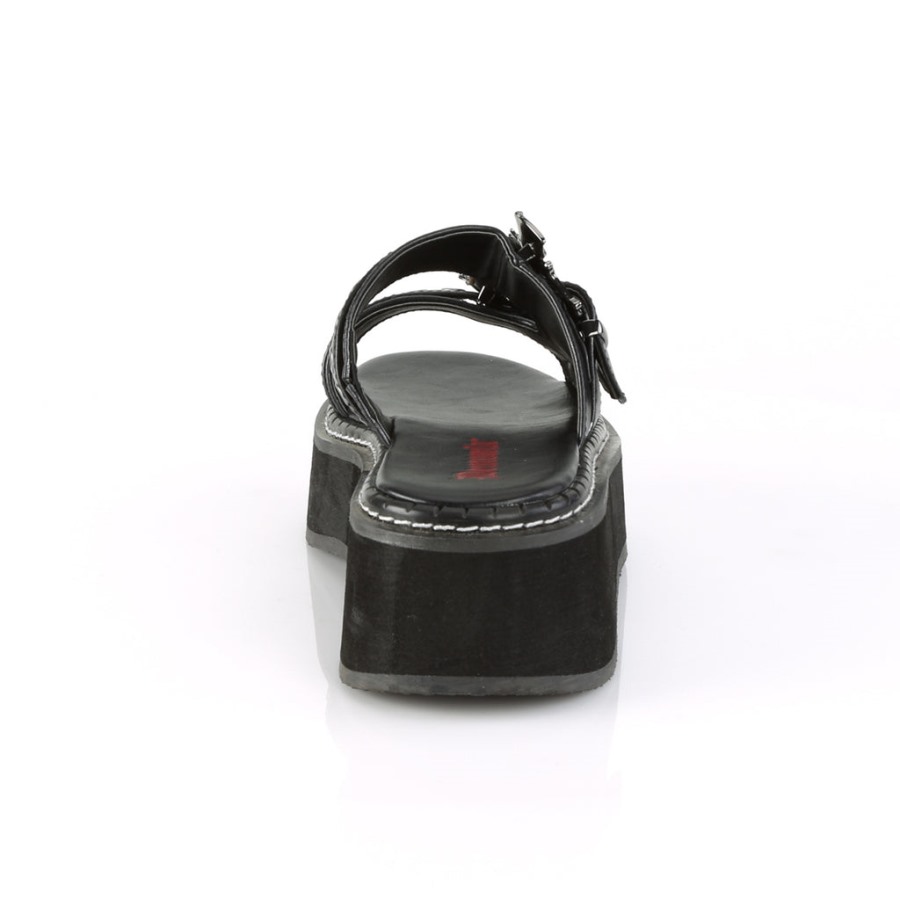 Emily-100 デモニア ジャパン ブラック ヴィーガン レザー