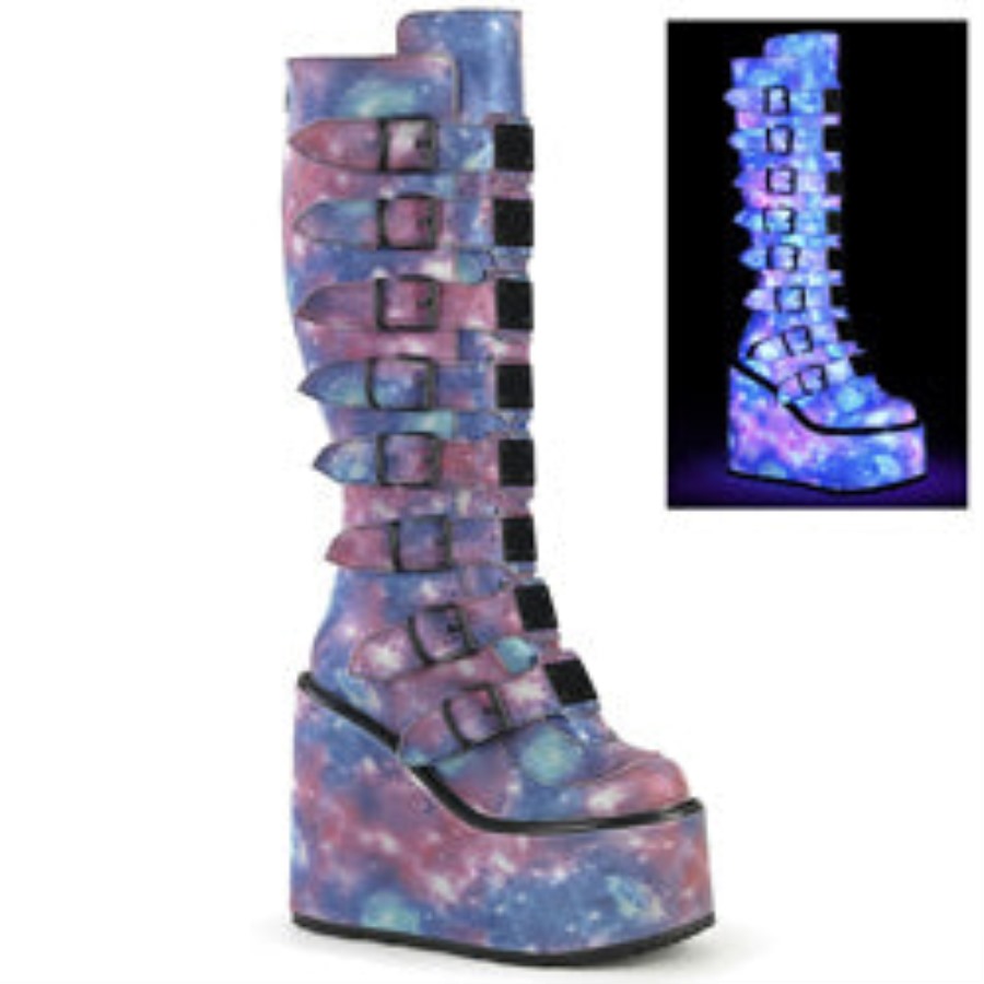 Swing-815 ブルー リフレクティブ ビーガン レザー デモニア ジャパン