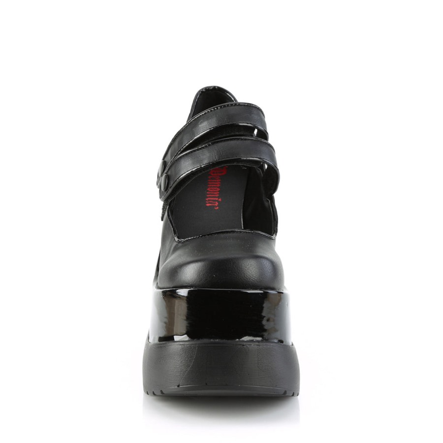 Void-37 ブラック ビーガン レザー - パテント デモニア ジャパン