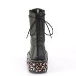 Emily-350 黒のビーガン レザー花柄生地 Demonia Japan - Image 5